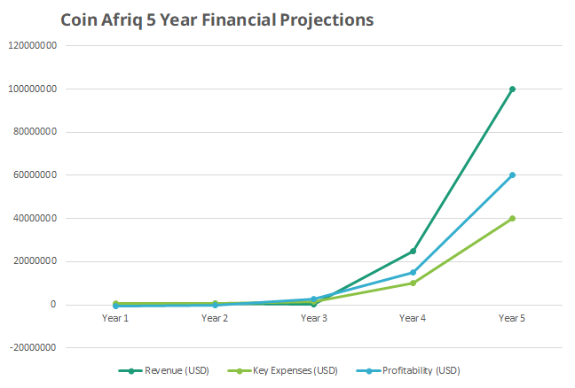 Coin Afriq 5 Year Financial Projections